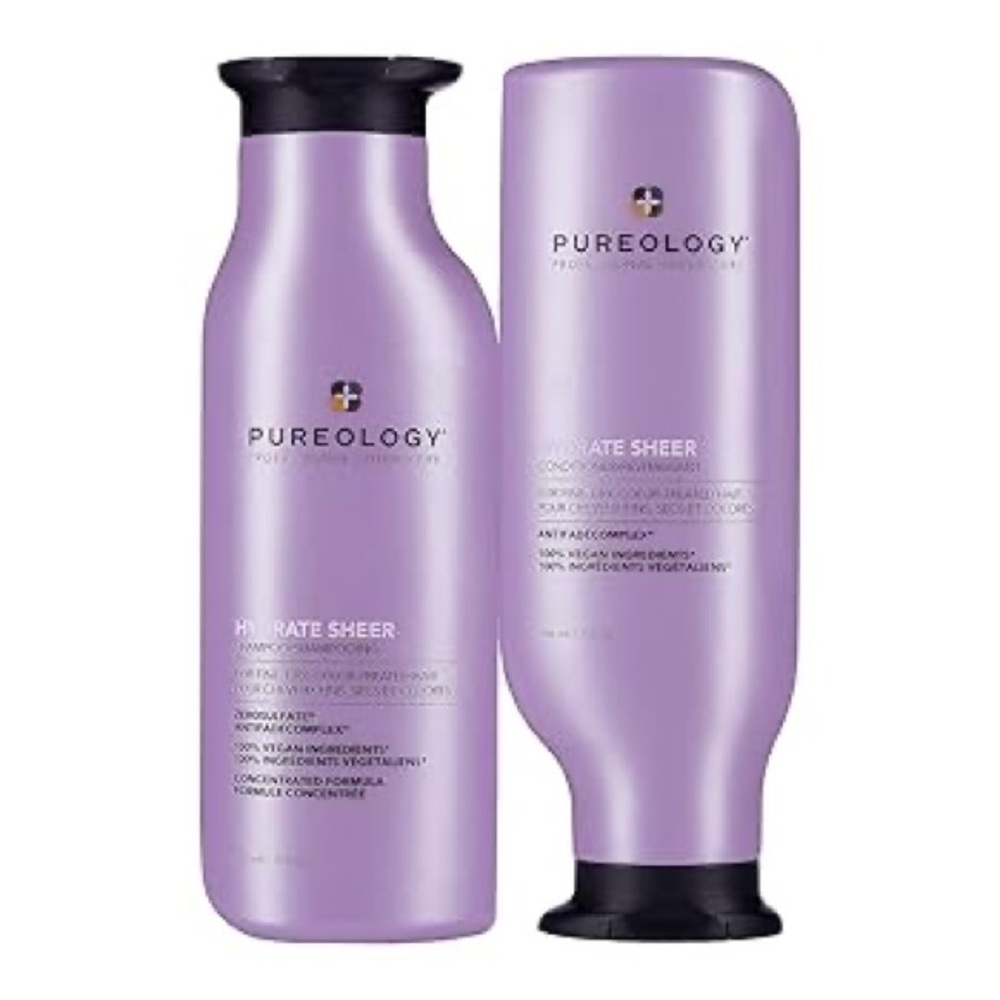 Pureology Hydrate Sheer Nourishing Shampoo & Conditioner Set Hair Treatment NEW - Picture 1 of 11